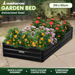 Garden Bed 210 X 90 X 30Cm Galvanized Steel - Black King Size