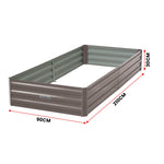 Garden Bed 210 X 90 X 30Cm Galvanized Steel - Grey