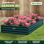 Garden Bed 240 X 120 X 30Cm Galvanized Steel - Green