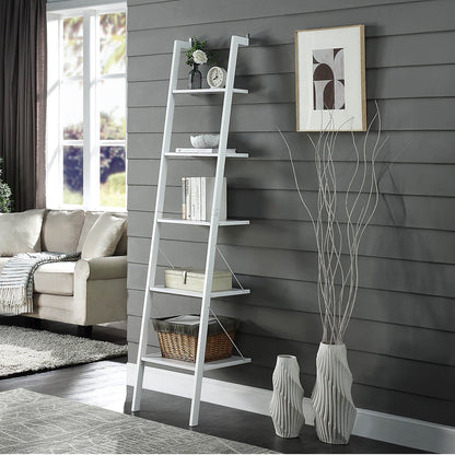 White 5 Tier Shelf Unit 45x45x190cm