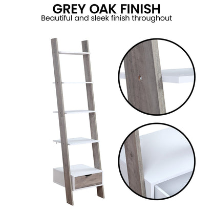 Ladder Shelf White 5 Tier 40x60x180cm