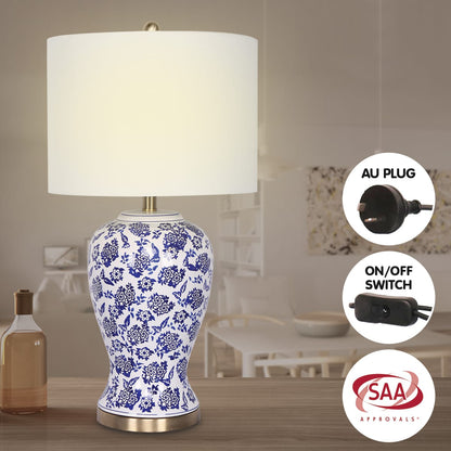 Ceramic Table Lamp White Shade 35.5x35.5x66cm