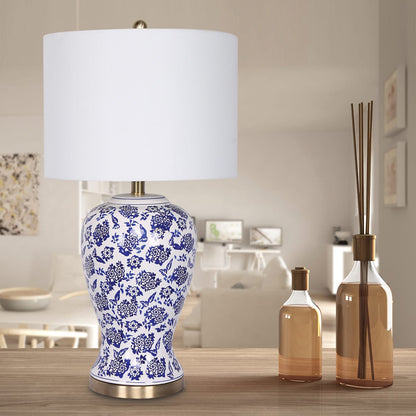 Ceramic Table Lamp White Shade 35.5x35.5x66cm
