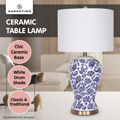 Ceramic Table Lamp White Shade 35.5x35.5x66cm