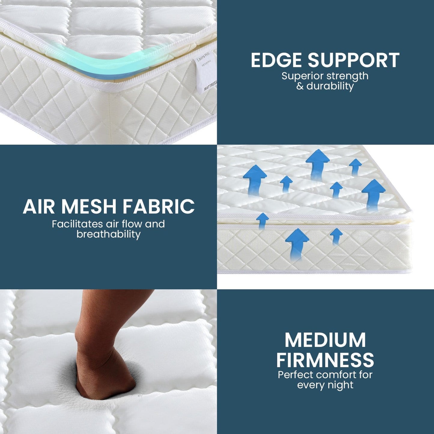 Queen Mattress Pillow Top Pocket Spring
