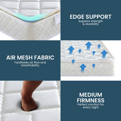 Queen Mattress Pillow Top Pocket Spring