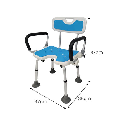Shower Chair Adjustable Height 47x38x87cm