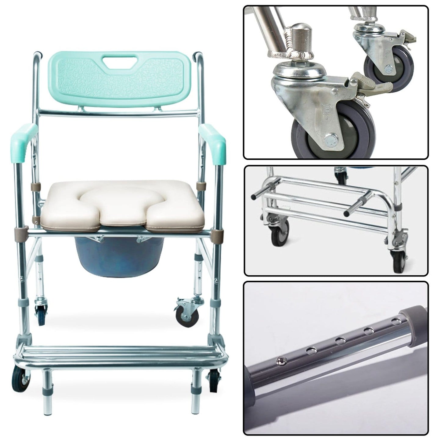 Commode Chair With Footrest 81x57.5x92cm