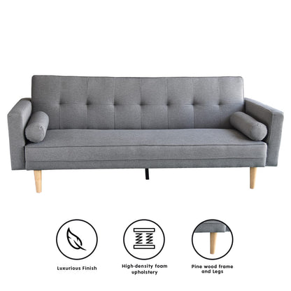 Grey Sofa Bed Lounge 214x88x83cm