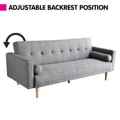 Grey Sofa Bed Lounge 214x88x83cm