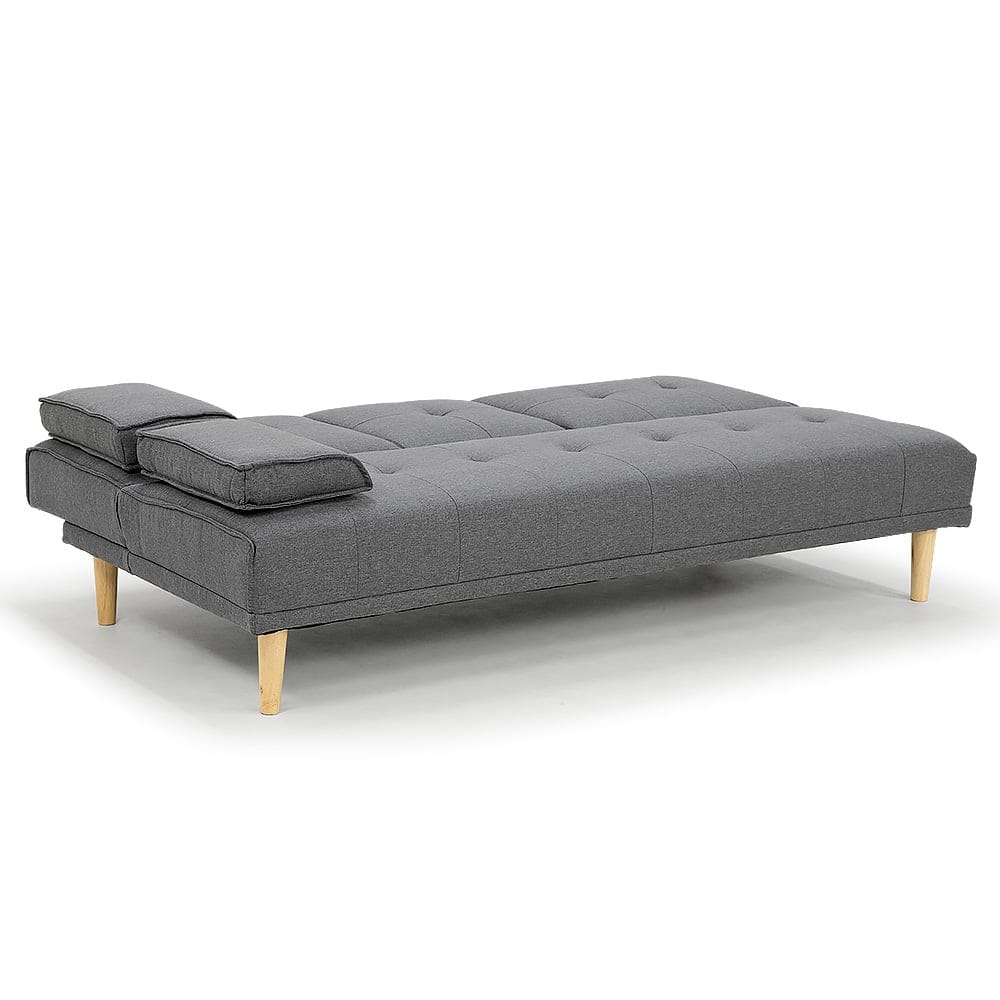 Grey Fabric Sofa Bed Lounge 185x90x82cm