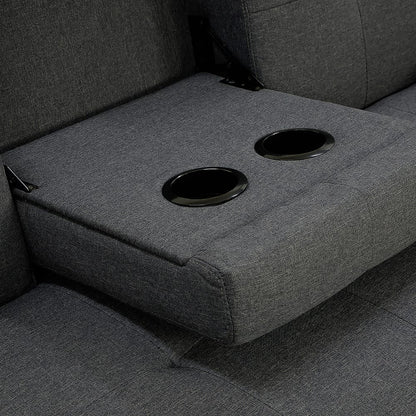 Grey Fabric Sofa Bed Lounge 185x90x82cm