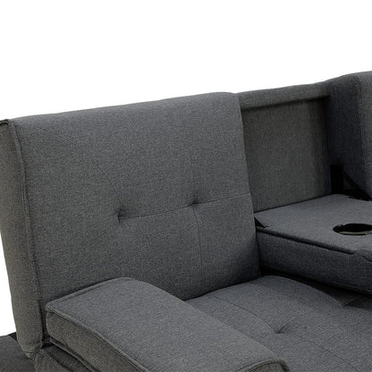 Grey Fabric Sofa Bed Lounge 185x90x82cm