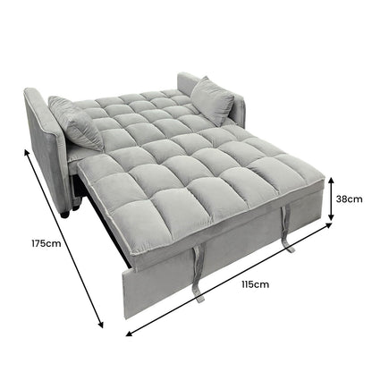 Grey sofa bed 135x95x76cm, in room setting