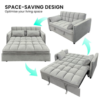 Grey sofa bed 135x95x76cm, view 8