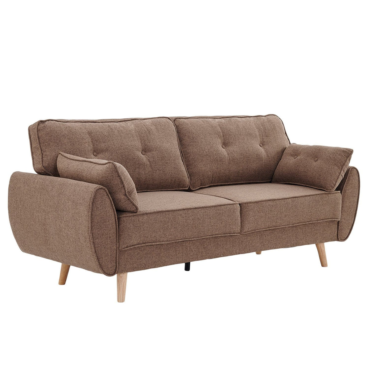 Modular Fabric Sofa Bed Brown