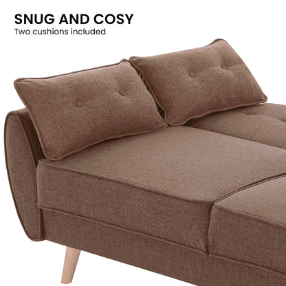 Modular Fabric Sofa Bed Brown