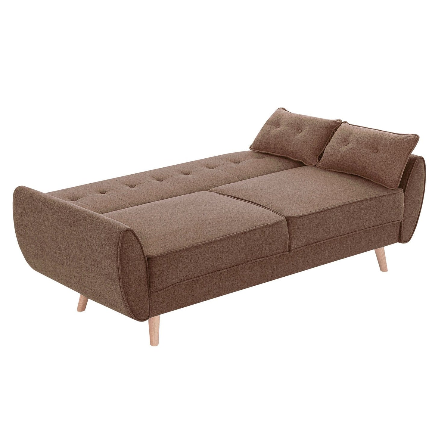 Modular Fabric Sofa Bed Brown