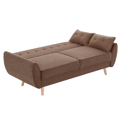 Modular Fabric Sofa Bed Brown