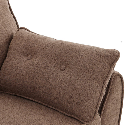 Modular Fabric Sofa Bed Brown