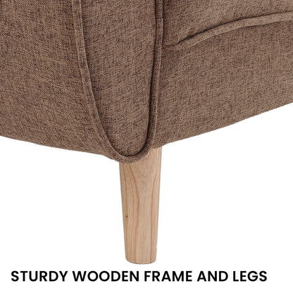 Modular Fabric Sofa Bed Brown