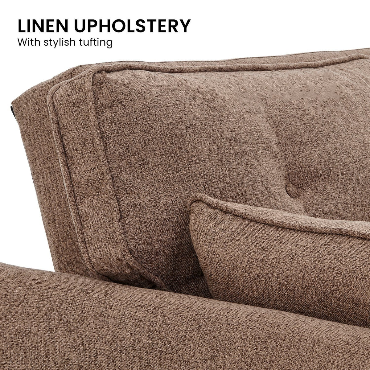 Modular Fabric Sofa Bed Brown