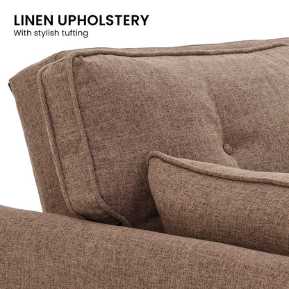 Modular Fabric Sofa Bed Brown