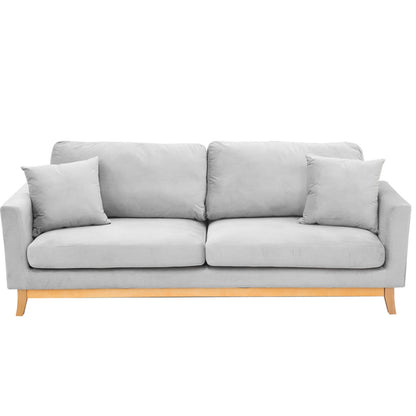 Grey Velvet Sofa Bed 216x92x85cm