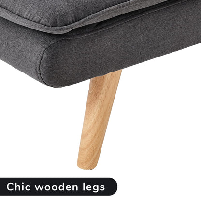 Grey Linen Sofa Bed Lounge 180x80x70cm