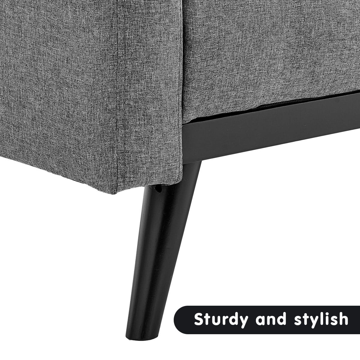 Grey 3-Seater Sofa Bed