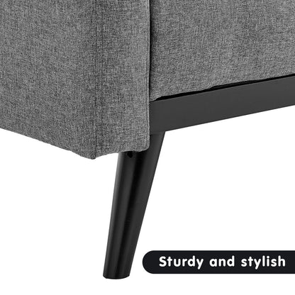 Grey 3-Seater Sofa Bed