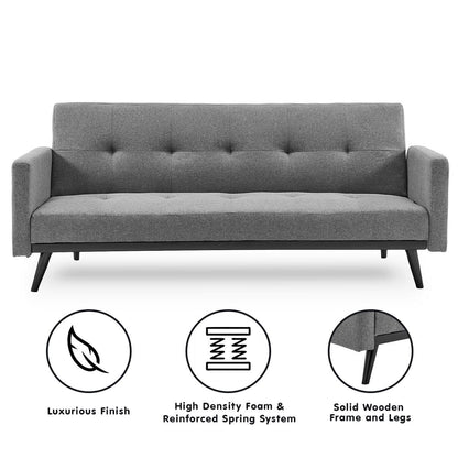 Grey 3-Seater Sofa Bed