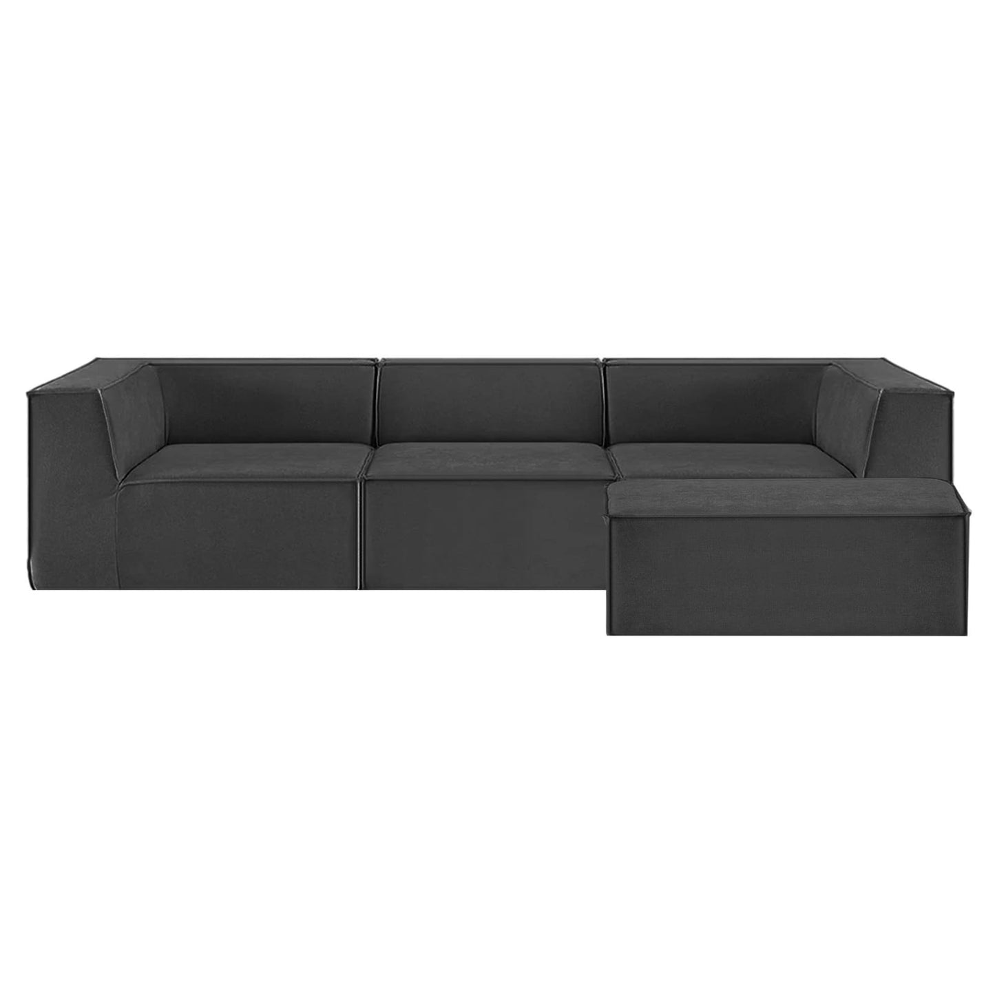 Black sofa 270x169x63cm, side view