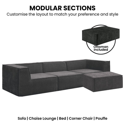 Black sofa 270x169x63cm, view 7