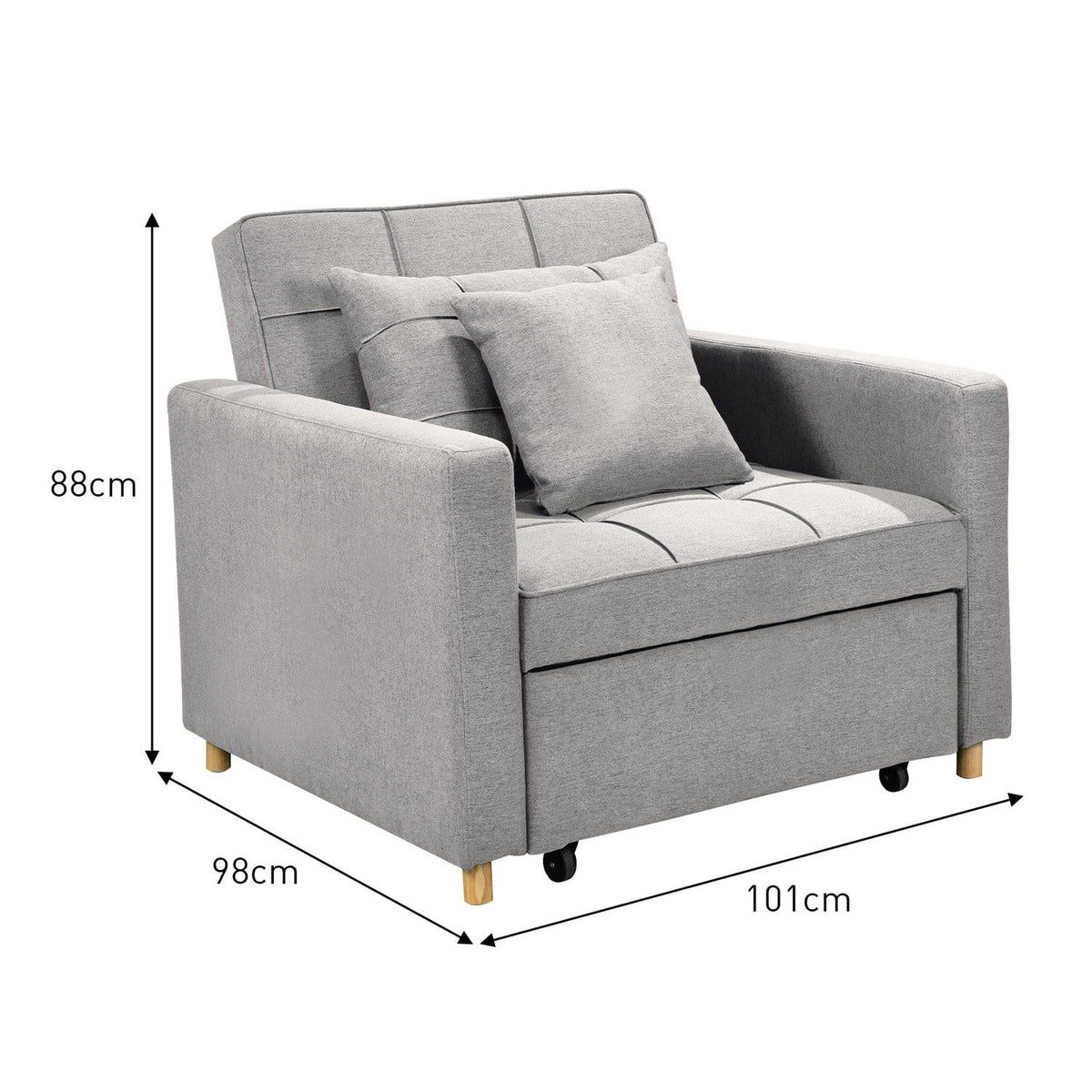 Grey sofa 101x98x88cm, detail