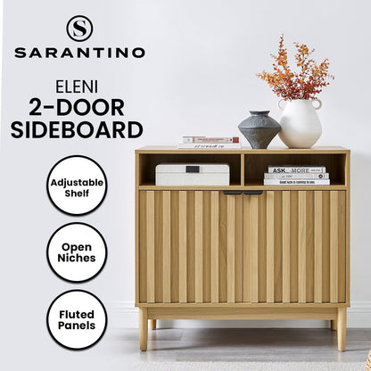 Natural Wood Sideboard Cabinet 88x40x82.5cm