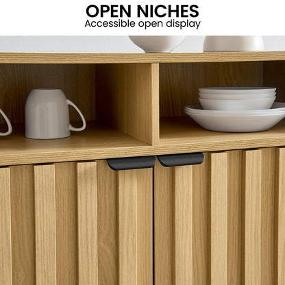 Natural Wood Sideboard Cabinet 88x40x82.5cm