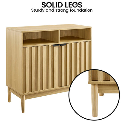 Natural Wood Sideboard Cabinet 88x40x82.5cm