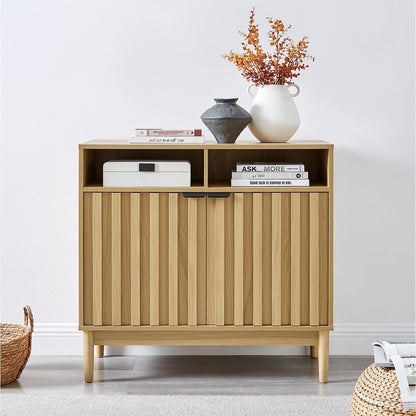 Natural Wood Sideboard Cabinet 88x40x82.5cm