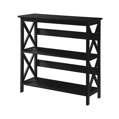 3 Tier Bookshelf Black 80x30x82.5cm