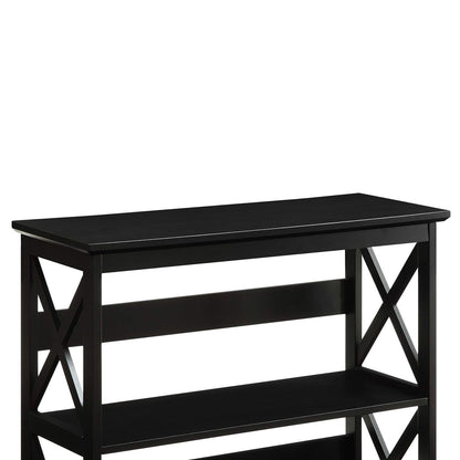 3 Tier Bookshelf Black 80x30x82.5cm