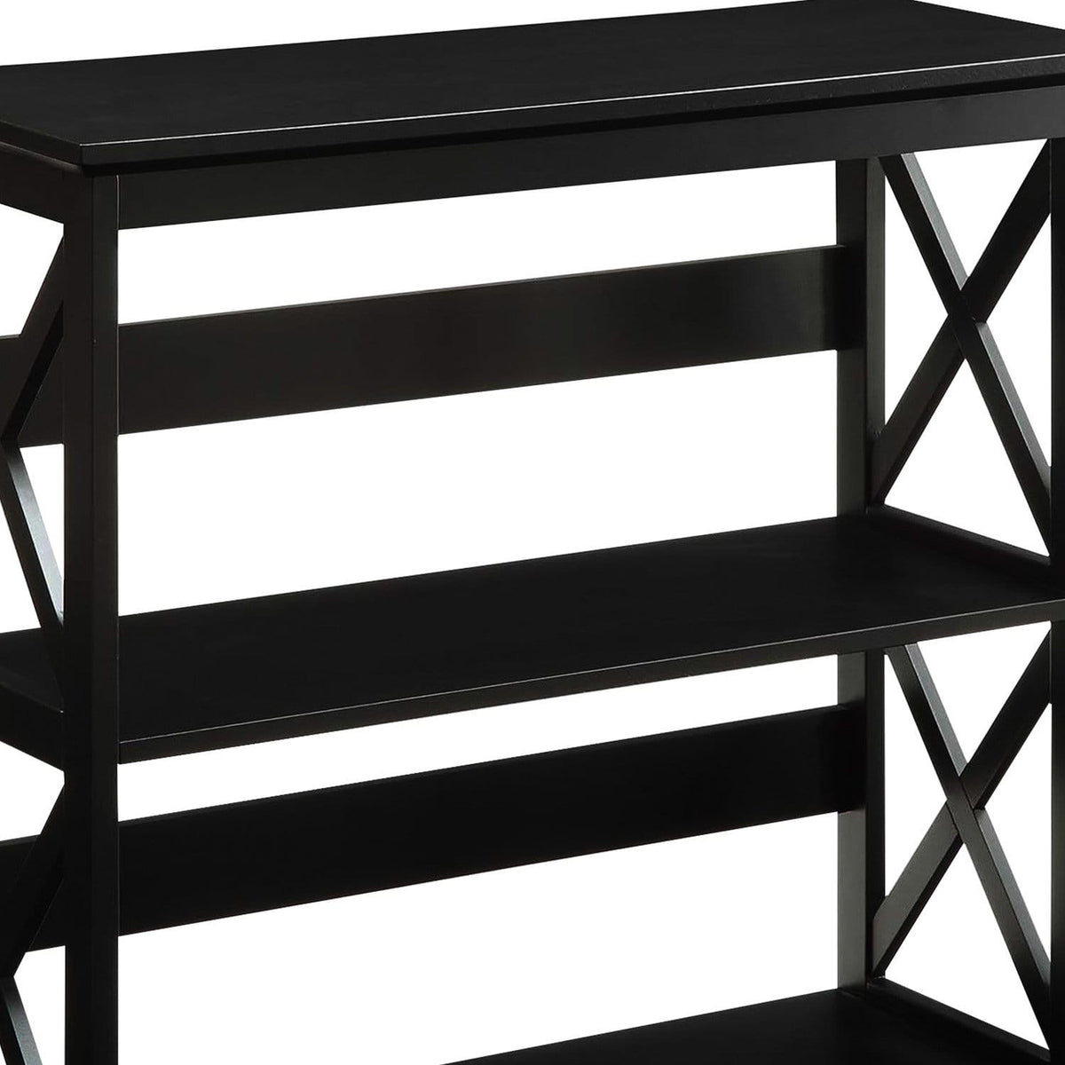 3 Tier Bookshelf Black 80x30x82.5cm