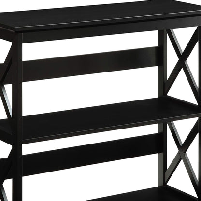 3 Tier Bookshelf Black 80x30x82.5cm
