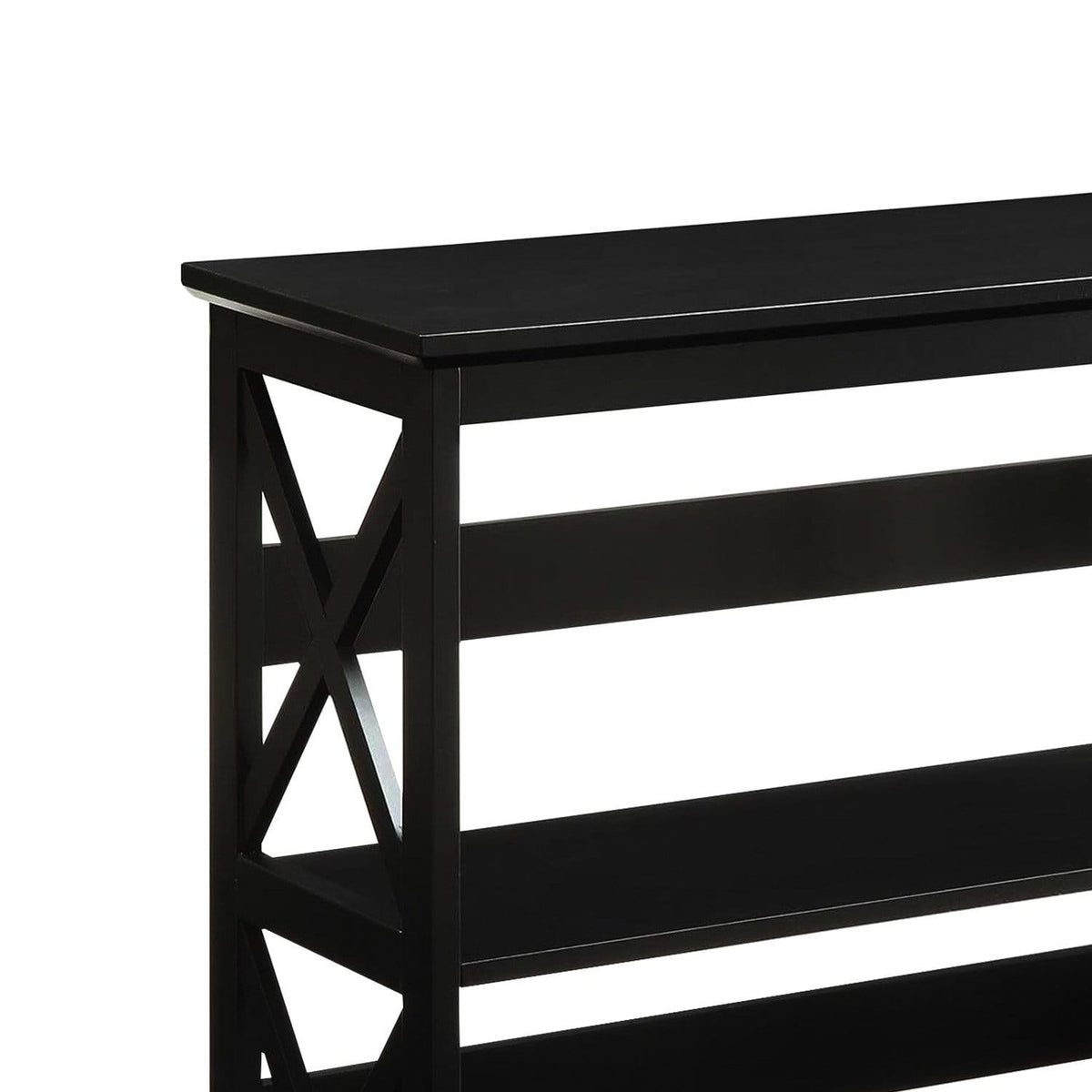 3 Tier Bookshelf Black 80x30x82.5cm