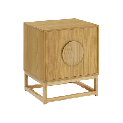 Bedside Table Natural Wood 48x40x55cm