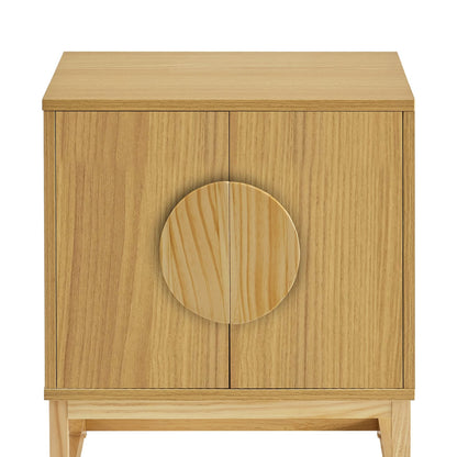 Bedside Table Natural Wood 48x40x55cm