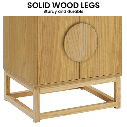 Bedside Table Natural Wood 48x40x55cm