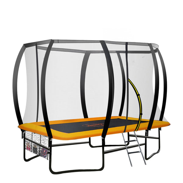  6 Ft X 9 Ft Rectangular Outdoor Trampoline - Orange