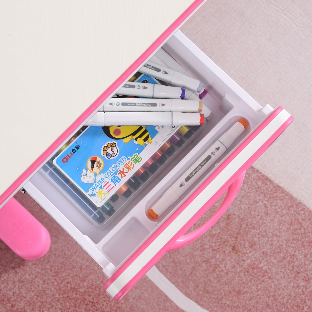 Height Adjustable Children Kids Ergonomic Study Desk Chair Set 120Cm Pink Au