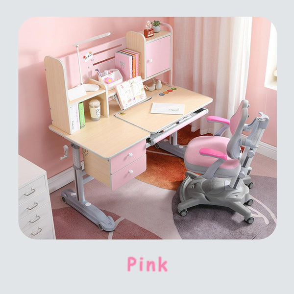  Children Kids Ergonomic Study Desk Chair Set 120Cm Blue Pink Au